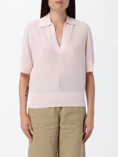 Kangra Cashmere Kangra Viscose Knit Polo With Sequins In Pink