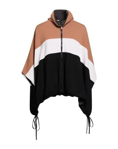 Kangra Cashmere Kangra Woman Cape Camel Size S Wool, Cashmere In Multi