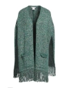 Kangra Cashmere Kangra Woman Cape Emerald Green Size M Cotton, Alpaca Wool, Polyamide, Polyester