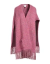 Kangra Cashmere Kangra Woman Cape Fuchsia Size M Cotton, Alpaca Wool, Polyamide, Polyester In Pink