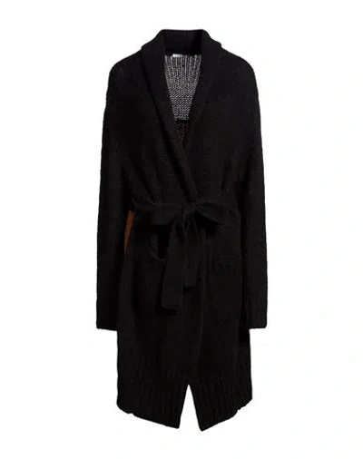 Kangra Cashmere Kangra Woman Cardigan Black Size S Alpaca Wool, Polyamide, Wool