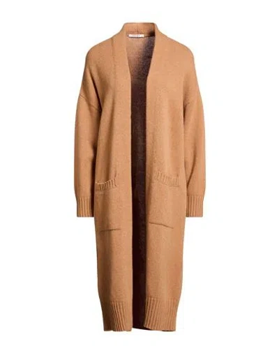 Kangra Cashmere Kangra Woman Cardigan Camel Size 6 Wool In Nude