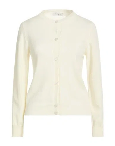 Kangra Cashmere Kangra Woman Cardigan Cream Size 6 Wool, Cashmere In White
