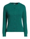 Kangra Cashmere Kangra Woman Cardigan Emerald Green Size 6 Alpaca Wool, Polyamide, Merino Wool