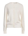 Kangra Cashmere Kangra Woman Cardigan Ivory Size 10 Wool, Silk, Cashmere