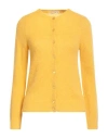 Kangra Cashmere Kangra Woman Cardigan Marigold Size 6 Alpaca Wool, Polyamide, Wool In Yellow