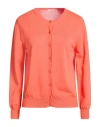 Kangra Cashmere Kangra Woman Cardigan Orange Size 10 Cotton In Orange