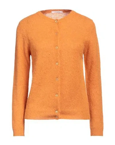 Kangra Cashmere Kangra Woman Cardigan Orange Size 6 Alpaca Wool, Polyamide, Merino Wool