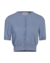 Kangra Cashmere Kangra Woman Cardigan Pastel Blue Size 6 Cotton