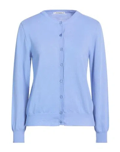 Kangra Cashmere Kangra Woman Cardigan Sky Blue Size 8 Cotton