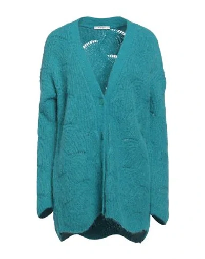 Kangra Cashmere Kangra Woman Cardigan Turquoise Size 6 Alpaca Wool, Polyamide, Merino Wool In Blue