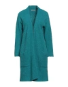 Kangra Cashmere Kangra Woman Cardigan Turquoise Size 6 Alpaca Wool, Wool, Silk, Polyamide In Blue