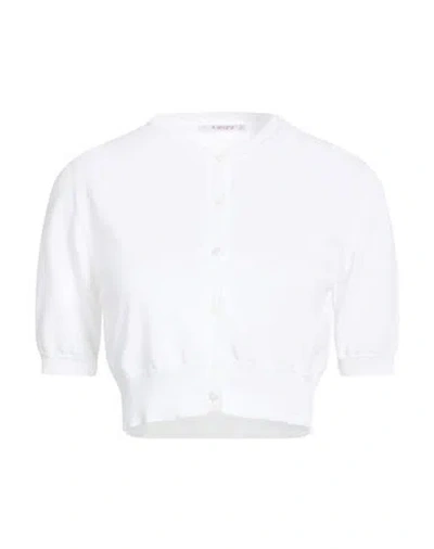 Kangra Cashmere Kangra Woman Cardigan White Size 6 Cotton