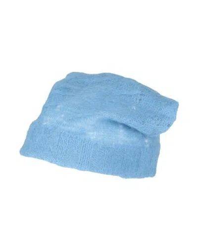 Kangra Cashmere Kangra Woman Hat Azure Size Onesize Alpaca Wool, Polyamide, Wool In Blue