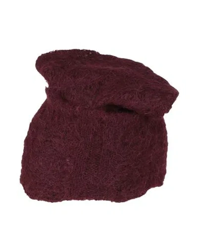 Kangra Cashmere Kangra Woman Hat Burgundy Size Onesize Alpaca Wool, Polyamide, Wool