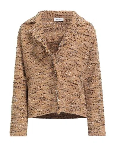 Kangra Cashmere Kangra Woman Jacket Camel Size 12 Wool, Polyamide, Polyester In Brown