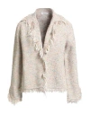 Kangra Cashmere Kangra Woman Jacket Ivory Size 6 Cotton, Polyamide In Nude