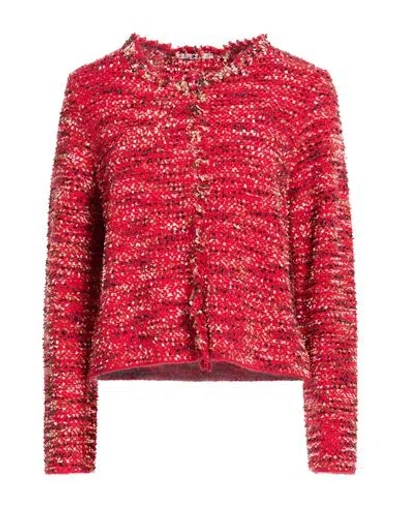 Kangra Cashmere Kangra Woman Jacket Red Size 6 Wool, Polyamide, Elastane