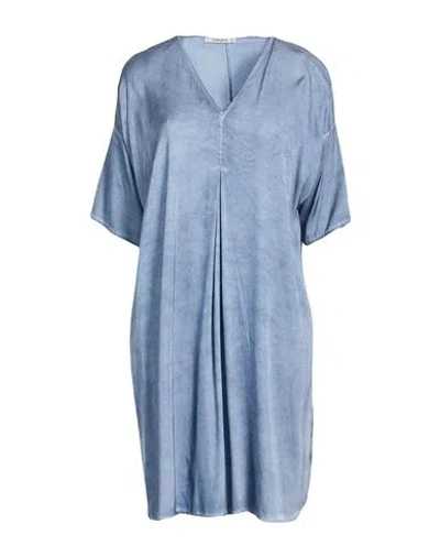 Kangra Cashmere Kangra Woman Midi Dress Slate Blue Size 6 Viscose, Elastane