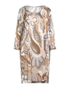 Kangra Cashmere Kangra Woman Mini Dress Brown Size 8 Viscose, Elastane In Multi