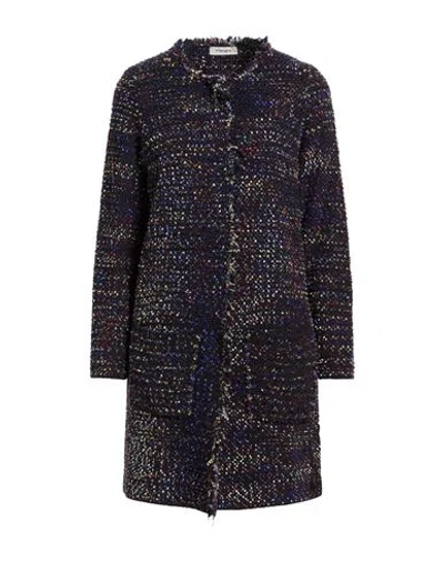 Kangra Cashmere Kangra Woman Overcoat & Trench Coat Midnight Blue Size 14 Wool, Polyamide, Elastane