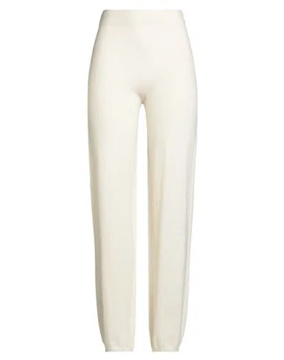 Kangra Cashmere Kangra Woman Pants Ivory Size 4 Wool, Cashmere In White