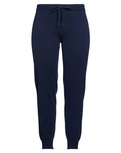 Kangra Cashmere Kangra Woman Pants Navy Size 8 Wool, Cashmere