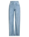 Kangra Cashmere Kangra Woman Pants Pastel Blue Size 10 Silk, Elastane In Blue