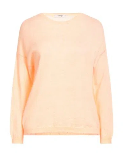 Kangra Cashmere Kangra Woman Sweater Apricot Size 6 Alpaca Wool, Cotton In Orange