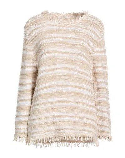 Kangra Cashmere Kangra Woman Sweater Beige Size 14 Cotton In Sand