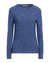 Kangra Cashmere Kangra Woman Sweater Blue Size 12 Alpaca Wool, Cotton, Polyamide, Wool, Elastane