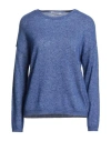 Kangra Cashmere Kangra Woman Sweater Blue Size 6 Alpaca Wool, Cotton