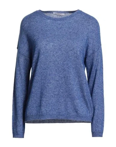 Kangra Cashmere Kangra Woman Sweater Blue Size 6 Alpaca Wool, Cotton