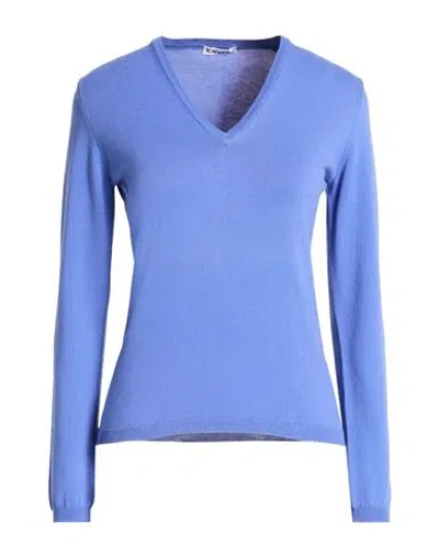Kangra Cashmere Kangra Woman Sweater Blue Size 8 Cotton
