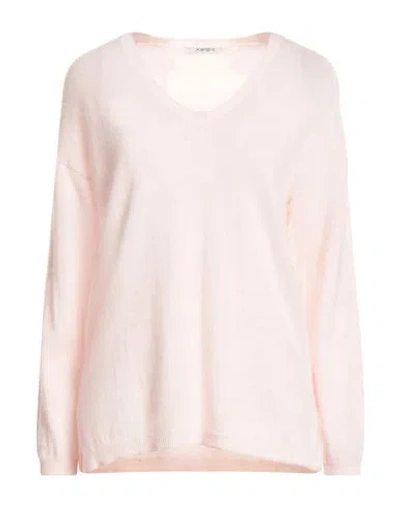Kangra Cashmere Kangra Woman Sweater Blush Size 6 Alpaca Wool, Cotton In Pink