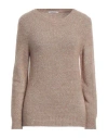 Kangra Cashmere Kangra Woman Sweater Camel Size 10 Alpaca Wool, Cotton, Polyamide, Wool, Elastane In Beige