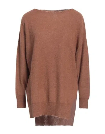 Kangra Cashmere Kangra Woman Sweater Camel Size 10 Alpaca Wool, Nylon, Wool