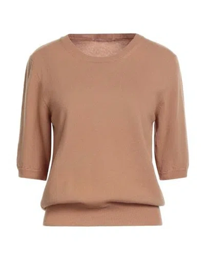Kangra Cashmere Kangra Woman Sweater Camel Size 10 Wool, Cashmere In Brown