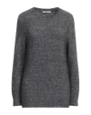 Kangra Cashmere Kangra Woman Sweater Lead Size 8 Alpaca Wool, Cotton, Polyamide, Wool, Elastane In Grey