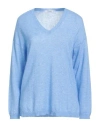 Kangra Cashmere Kangra Woman Sweater Light Blue Size 6 Alpaca Wool, Cotton
