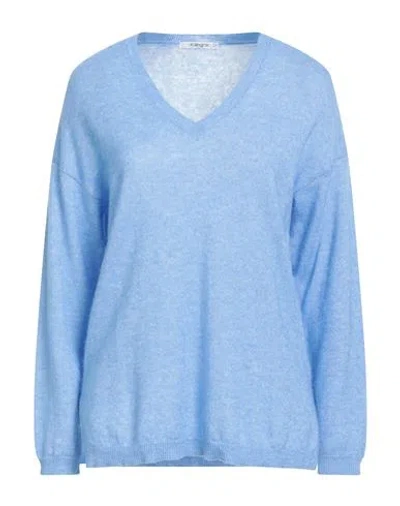 Kangra Cashmere Kangra Woman Sweater Light Blue Size 6 Alpaca Wool, Cotton