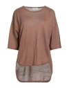Kangra Cashmere Kangra Woman Sweater Light Brown Size S Linen In Brown