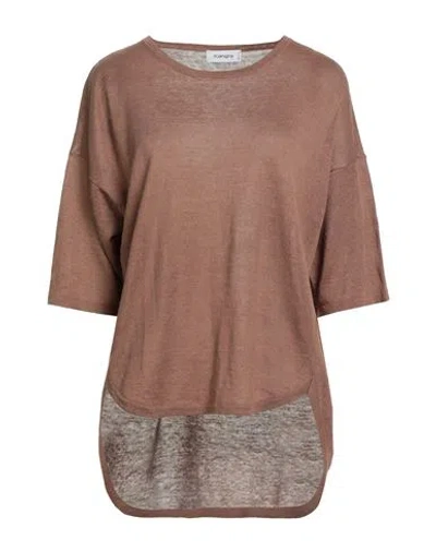 Kangra Cashmere Kangra Woman Sweater Light Brown Size S Linen