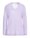 Kangra Cashmere Kangra Woman Sweater Lilac Size 6 Alpaca Wool, Cotton In Purple