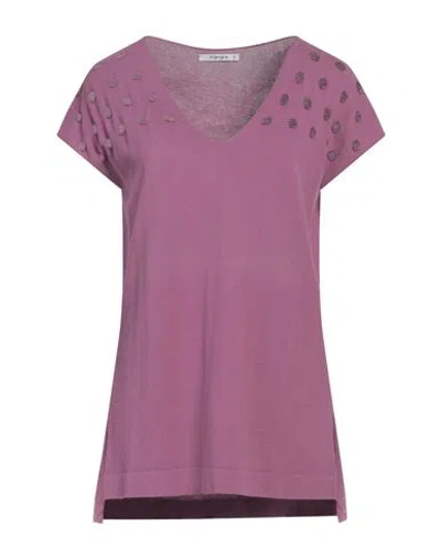 Kangra Cashmere Kangra Woman Sweater Mauve Size 10 Cotton In Purple