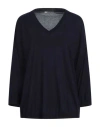 Kangra Cashmere Kangra Woman Sweater Midnight Blue Size 12 Silk, Cashmere