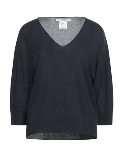 Kangra Cashmere Kangra Woman Sweater Midnight Blue Size 8 Cotton