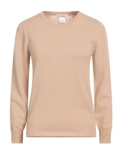Kangra Cashmere Kangra Woman Sweater Sand Size 8 Wool, Cashmere In Neutral