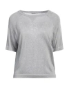 Kangra Cashmere Kangra Woman Sweater Silver Size 4 Viscose, Metallic Fiber