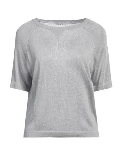 Kangra Cashmere Kangra Woman Sweater Silver Size 4 Viscose, Metallic Fiber In Silver